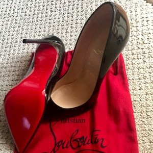 Christian Louboutin black patent classic heels